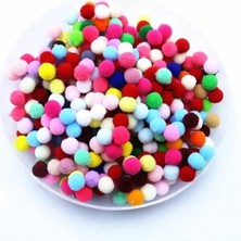 Aesco 12MM Renkli Karışık Yumuşak Ponpon Peluş 200 Adet