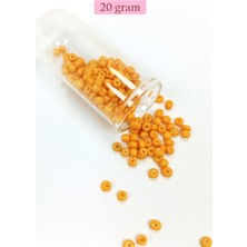Aesco Dökme Cam Kum Boncuk Büyük Boy (6/0) 4 mm - 20 Gram - Açık Turuncu - BNC095