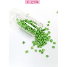 Aesco Dökme Cam Kum Boncuk Büyük Boy (6/0) 4 mm - 60 Gram - Yeşil - BNC108