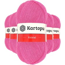 Aesco 5 Adet Kristal Çift Katlı El Örgü Lif Ipi Şeker Pembe K772