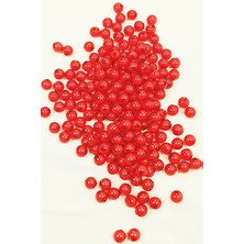 Aesco Yuvarlak Boncuk Içten Boncuklu Bileklik Çanta Boncuğu 8 mm 50 gr Kırmızı - BNC473