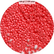 Aesco Karpuz Pembesi Renk 4 mm Yaklaşık 1100 Adet / 100 Gram Cam Boncuk Oya Yazma Bileklik ve Kolye