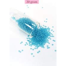 Aesco Dökme Cam Kum Boncuk (11/0) 2 mm - 20 Gram -  Şeffaf Camgöbeği - BNC023
