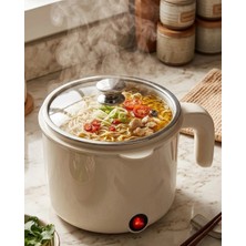 Aesco Mini Elektrikli Pişirici 1 Litre Buharda Pişirme Tepsili Çok Amaçlı Mutfak Tenceresi