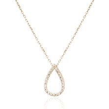 Berk Mücevherat 14 Ayar Altın Taşlı Damla Kolye