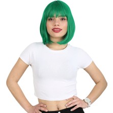 Indispensablely Küt Kahküllü Fiber Sen Peruk / Koyu Yeşil