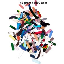 Aesco Karışık Renkler 15 x 5 mm Dantel Oya Yazma Halhal Abiye Lazer Kesim Pul 1000 Adet / 40 Gram