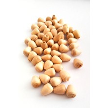 Aesco 100 gr (275 Adet) Ahşap Boncuk 12 mm Boy x 10 mm En Doğal Ahşap Makrome El Işi Çanta