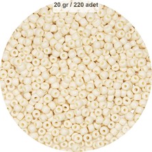 Aesco Beyaz Renk 4 mm Yaklaşık 220 Adet/20 Gram Cam Boncuk Oya Yazma Bileklik ve Kolye