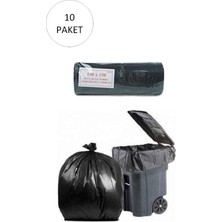 Aesco Hantal Boy Çöp Torbası 100 x 150 cm 10 Lu Rulo x 10 Paket = 100 Adet (Siyah)