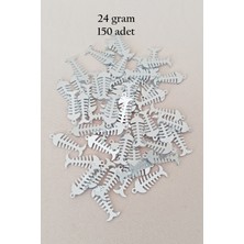 Aesco Oya Abiye Bileklik Kolye Pleksi Metalik Plastik Pul Gümüş Renk 24 Gram 150 Adet - BNC589