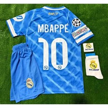 2026 Real Madrid Kylian Mbappé Yeni Sezon Alternatif Mavi Çocuk Forması 4’lü Set