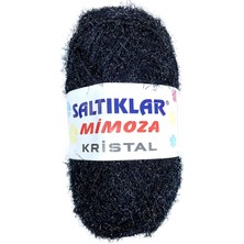 Aesco 1 Adet Mimoza Kristal Işıltılı Şal Patik Yelek Ipi Siyah