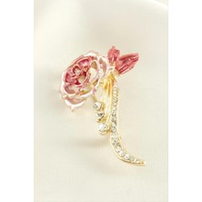 Aesco Gül Mineli Taşlı Broş