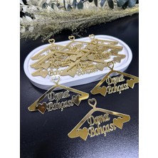 Damat Bohçası 1 mm Gold Pleksi Askı Şeklinde ( 10 Adet ) Ölçü 8 x 5 cm