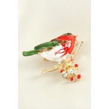 Aesco Kuş Mineli Taşlı Broş