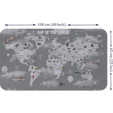 Beta Moda Hub Eğitici Dünya Haritası Dünya Atlası Çocuk ve Bebek Odası Duvar Sticker -60X105-3811