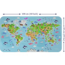 Beta Moda Hub Eğitici Dünya Haritası Dünya Atlası Çocuk ve Bebek Odası Duvar STICKER-60X105-3782