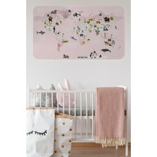 Beta Moda Hub Eğitici Dünya Haritası Dünya Atlası Çocuk ve Bebek Odası Duvar STICKER-85X130-3795