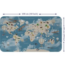 Beta Moda Hub Eğitici Dünya Haritası Dünya Atlası Çocuk ve Bebek Odası Duvar Sticker -60X105-3827