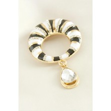 Aesco Simit Mineli Taşlı Broş