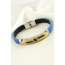 Aesco Labirent Deri Çelik Bileklik