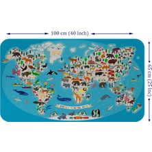 Beta Moda Hub Eğitici Dünya Haritası Dünya Atlası Çocuk ve Bebek Odası Duvar STICKER-60X105-3787
