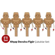 Boyanabilir Ahşap Ramazan Davulcusu, Okul Etkinlik Seti 5 Adet