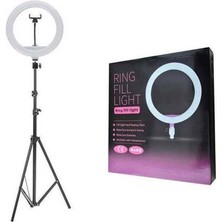 Saf Hobi Ring Light Youtuber Tiktok Çekim Tripod Işıklı Telefon Tutucu Makyaj Işığı 10 Inç 2.1 mt Tripod