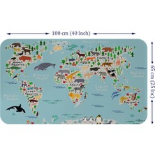 Beta Moda Hub Eğitici Dünya Haritası Dünya Atlası Çocuk ve Bebek Odası Duvar STICKER-60X105-3771