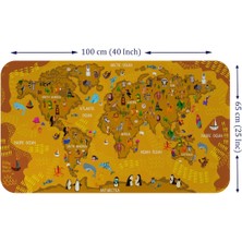 Beta Moda Hub Eğitici Dünya Haritası Dünya Atlası Çocuk ve Bebek Odası Duvar STICKER-60X105-3781
