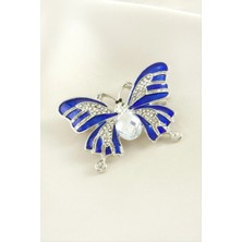 Aesco Kelebek Mineli Taşlı Broş