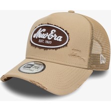 New Era Oval Canvas Distress Trucker Unisex Bej Şapka.-