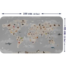 Beta Moda Hub Eğitici Dünya Haritası Dünya Atlası Çocuk ve Bebek Odası Duvar STICKER-60X105-3793