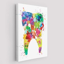 Beta Moda Hub Renkli Diş, Diş Hekimi Duvar Tablosu-