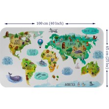 Beta Moda Hub Eğitici Dünya Haritası Dünya Atlası Çocuk ve Bebek Odası Duvar Sticker -60X105-3807