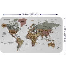 Beta Moda Hub Türkçe Eğitici Ülke ve Başkent Detaylı Atlası Dünya Haritası Duvar Sticker -60X105-3852