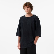 United4 Unıted4 Oversize Fit Erkek Siyah T-Shirt.sıyah