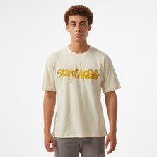 Story Of Angels Storyf Of Angels Rock N Roll Gold Linen Erkek Bej T-Shirt.03