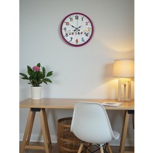 Mdk 36 cm Pembe Çocuk Odası Duvar Saati