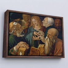 Beta Moda Hub Ahşap Çerçeveli Albrecht Dürer - Doktorlar Arasında Isa Tablosu --