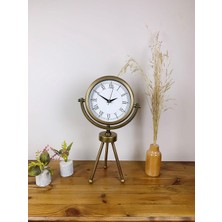 Mdk Eskitme Metal Mini Tripod Retro Masa Saati 45×26 cm