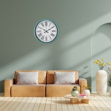 Mdk Turkuaz 36 cm Dekoratif Duvar Saati