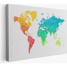 Beta Moda Hub Dünya Haritası Dekoratif Kanvas Tablo