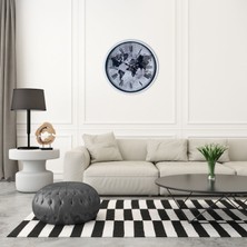 Mdk Beyaz 36 cm Dünya Haritalı Tasarım Duvar Saati