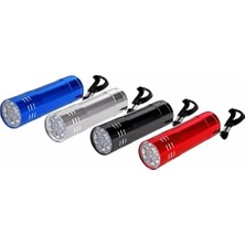 Mdk 9 Ledli Mini Metal El Feneri 24'lü Paket - Kompakt Alüminyum Gövdeli Işıldak Seti