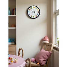 Mdk 36 cm Siyah Çocuk Odası Duvar Saati