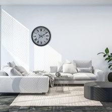 Mdk Gri 36 cm Atlas Modern Tasarım Duvar Saati