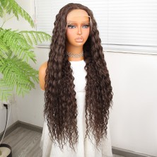 Kaia Life Afro Dalga Kumral Fiber Sen Tül Peruk