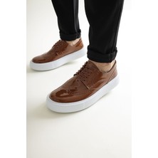 Roof Atelier Erkek Kahve Rugan Desenli Bağcıklı Casual Günlük Ayakkabı - 149 - Rbt Change Over
